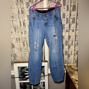 Lane Bryant Blue Skinny Jeans Distressed Style